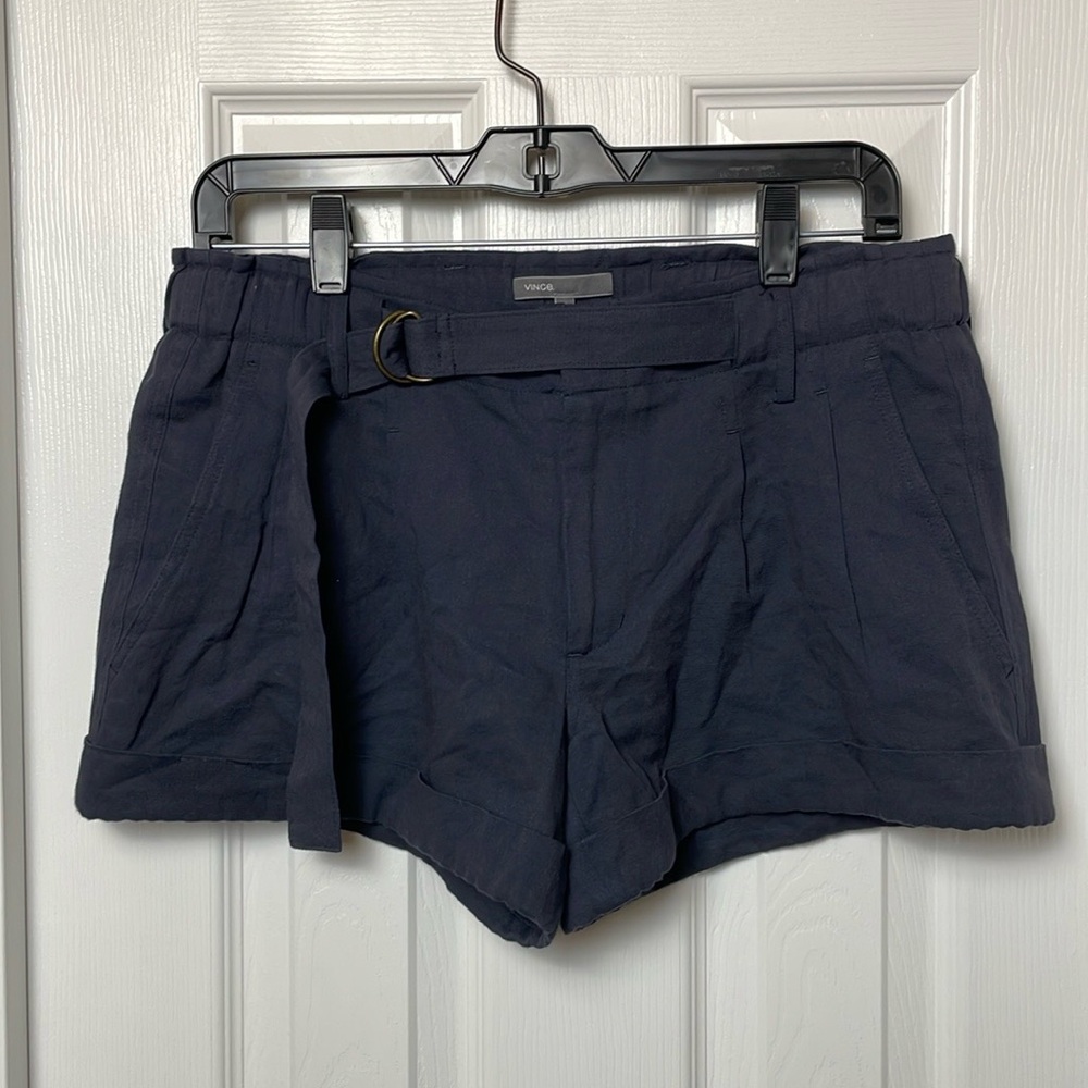 Vince High Waist Blue Shorts Modern Design